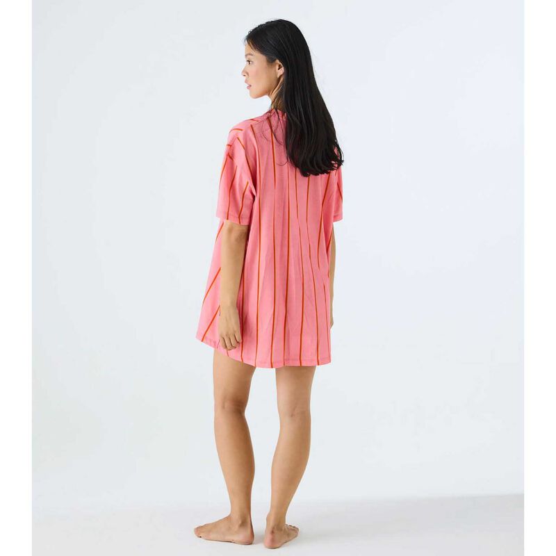 Kip&Co Wategos Soiree Stripe Adult Organic Cotton Oversize T-Shirt Nightie image number 1